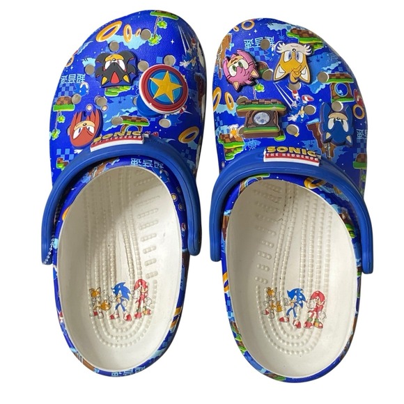 Crocs Sonic Hedgehog Classic Clog Kids 5 J Blue Kidcore Gamercore Video Game Fun - Picture 6 of 11